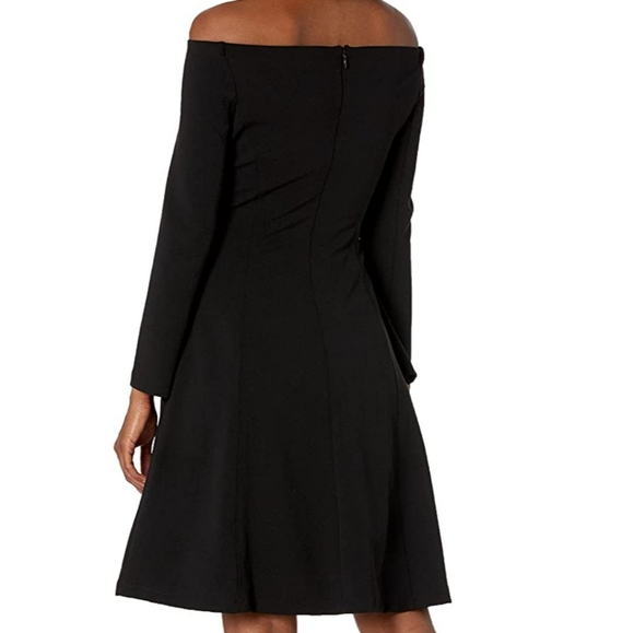 Lark & Ro Women's Long Sleeve Off The Shoulder Fit & Flare Dress - Picture 2 of 12